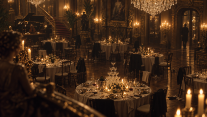 Cinematic 1920s mansion image series